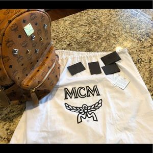 MCM Studded backpack in Cognac